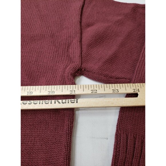 Daily Ritual Womens Sweater Long Sleeve Ribbed Crewneck Tight Knit Plum Size S - Picture 9 of 10